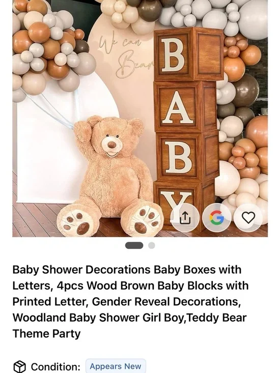 Wooden Baby Blocks Stackable Decor (Brown) - Picture 1 of 2